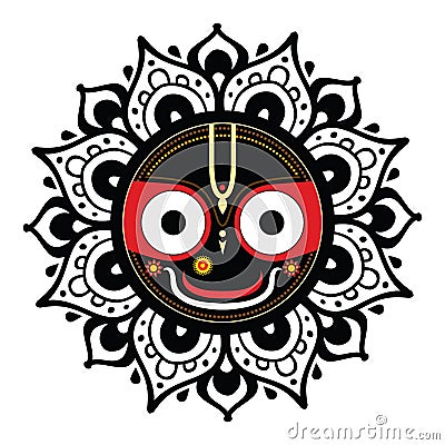 Jagannath. Indian God of the Universe. Vector Illustration