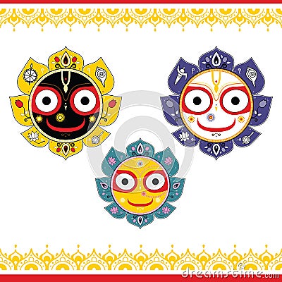 Jagannath. Indian God of the Universe. Vector Illustration