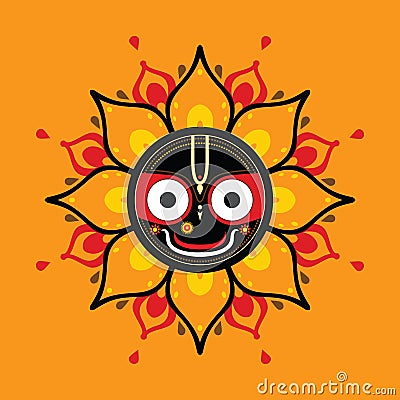 Jagannath. Indian God of the Universe. Vector Illustration