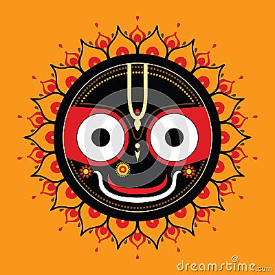 Jagannath. Indian God of the Universe. Vector Illustration