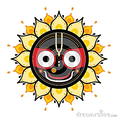 Jagannath. Indian God of the Universe. Vector Illustration