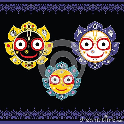 Jagannath. Indian God of the Universe. Vector Illustration