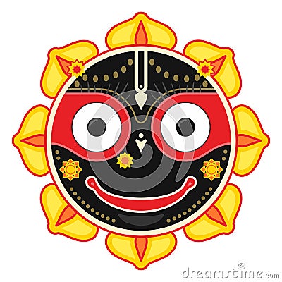 Jagannath, Indian God of the Universe Vector Illustration