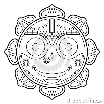 Jagannath, Indian God of the Universe Vector Illustration