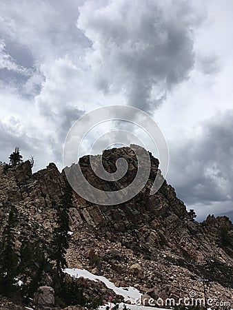 Jagged cliff Little Cottowood Canyon Utah Stock Photo