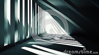 Jagged 3D zigzag structures with sharp shadows, bold and abstract rhythm. Light shadow 3d pattern Stock Photo