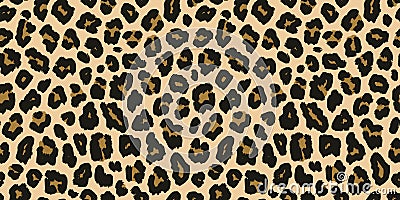 Jaguar, leopard print. Vector seamless pattern. Realistic animal skin background Vector Illustration