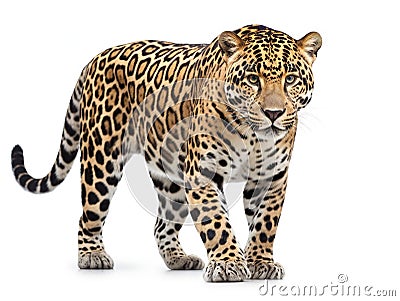 Jaguar panthera onca isolated Cartoon Illustration