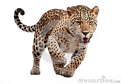 jaguar panthera onca isolated on white .Generative Ai Stock Photo