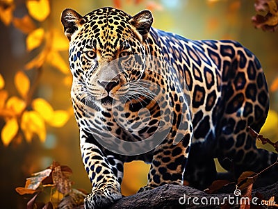 Jaguar Panthera onca Cartoon Illustration
