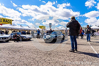 Jaguar Type E 3.8 Lightweight 1963 in montjuic spirit Barcelona circuit car show Editorial Stock Photo