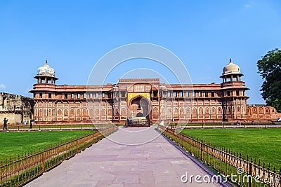 Jahangiri Mahal in Agra Red Fort Stock Photo