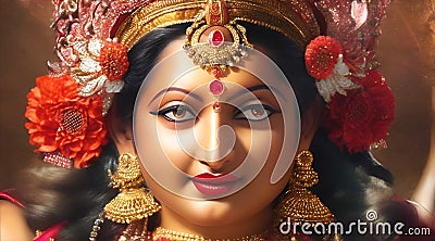 Jai maa durga, sherawali mata, mata rani, jai mata di, Happy Durga Puja Subh Navratri Indian religious, AI Generative Stock Photo