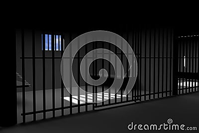 Jail Cell Dark Stock Photo