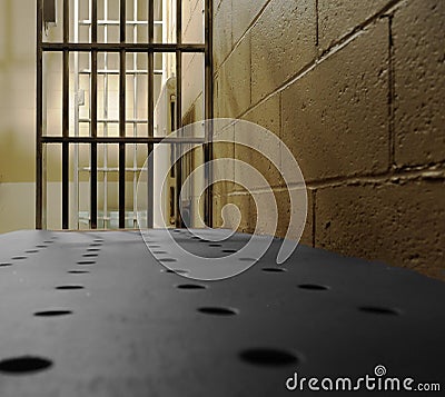 A jail cell view Editorial Stock Photo