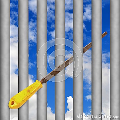 Jail escape Stock Photo