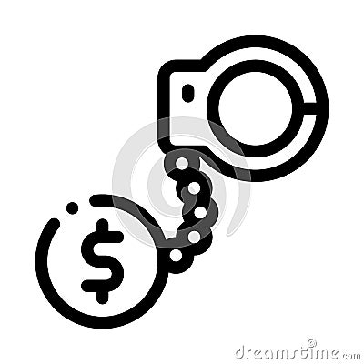 Jail or freedom for money bail icon vector outline illustration Vector Illustration