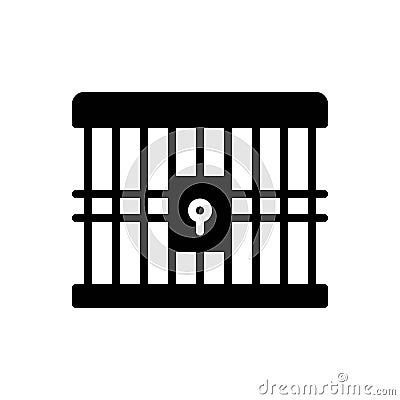 Black solid icon for Jail, prison and criminal Vector Illustration