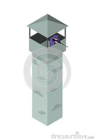 Jail Tower Icon Vector Illustration