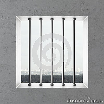 Jail window Stock Photo