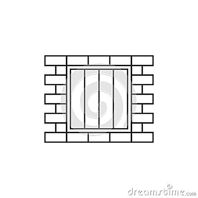 Jail window line icon Vector Illustration