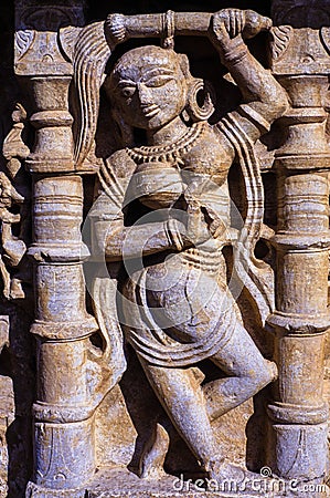 Jain Temple Carving Chittorgarh Rajasthan India Stock Photo