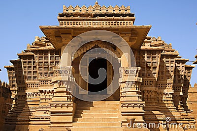 Jain temple of lodruva jaisalmer Stock Photo