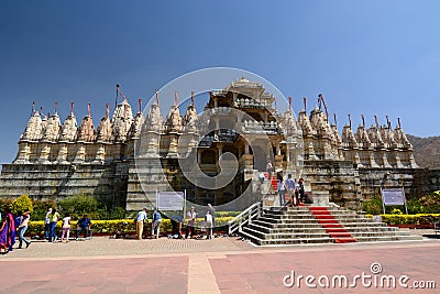 Jain temple. Ranakpur. Rajasthan. India Editorial Stock Photo