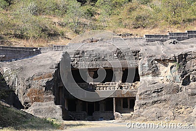 Jain Temples at Ellora Caves Stock Photo