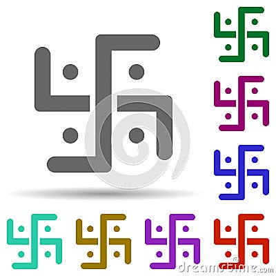 Jainism in multi color style icon. Simple glyph, flat vector of world religiosity icons for ui and ux, website or mobile Stock Photo