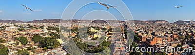 Jaipur aerial panorama, Pink City of India Stock Photo