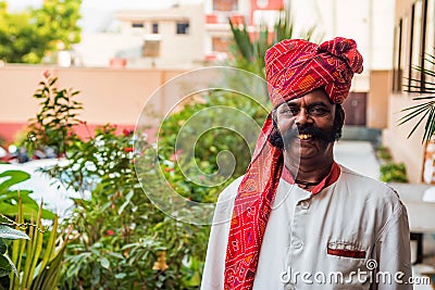 JAIPUR, INDIA - NOVEMBER 9, 2017: Unidentified sikh man in India Editorial Stock Photo