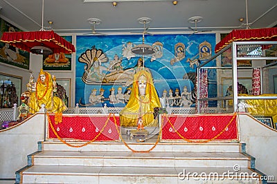 JAIPUR, INDIA - SEPTEMBER 19, 2017: Indoor view of a temple Goddess Kali Ma and God Bhairav Murti in Jaipur local Temple Editorial Stock Photo