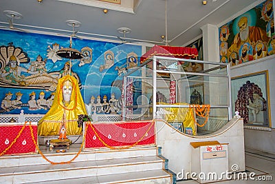 JAIPUR, INDIA - SEPTEMBER 19, 2017: Indoor view of a temple Goddess Kali Ma and God Bhairav Murti in Jaipur local Temple Editorial Stock Photo