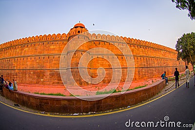 Jaipur, India - September 19, 2017: Muslim architecture detail of Diwan-i-Am, or Hall of Audience, inside the Red Fort Editorial Stock Photo