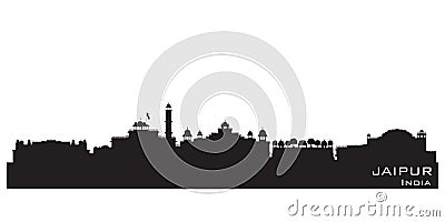 Jaipur India city skyline vector silhouette Vector Illustration