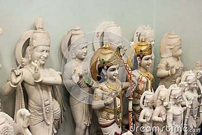 Makrana marble sculptures of Hindu Gods Editorial Stock Photo