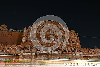 28-2-2021,Jaipur,Rajasthan,India.Palace of the Winds or Hawa Mahal front view Editorial Stock Photo