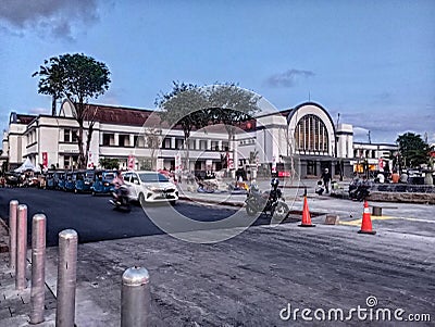 The atmosphere of the old city in front of the old station in the afternoon Editorial Stock Photo