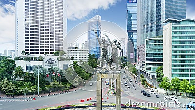 Welcome Statue in central business Editorial Stock Photo