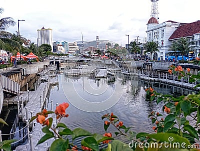 Jakarta old city river tour atmosphere in the afternoon, krukut river. Editorial Stock Photo