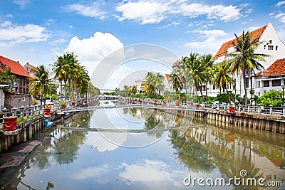 Jakarta old Town along the Smelly river. Java. Indonesia. Stock Photo