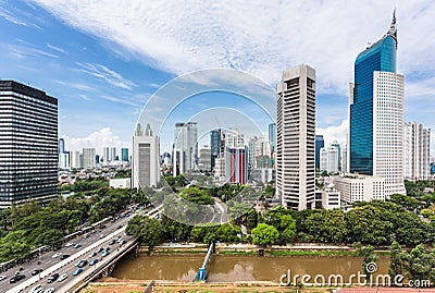 Jakarta skyline Editorial Stock Photo