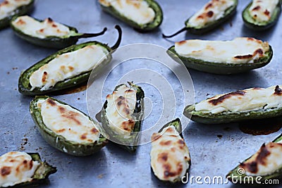 Jalapeno stuffed and baked Stock Photo