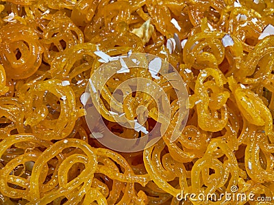 jalebi, indian traditional sweet jalebi, famous, isolated, closup shot Stock Photo