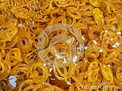 jalebi, indian traditional sweet jalebi, famous, isolated, closup shot Stock Photo