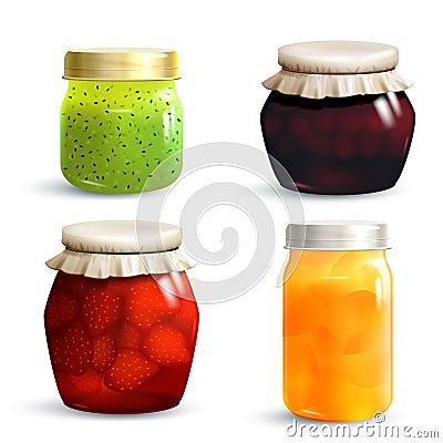 Jam Jar Set Vector Illustration