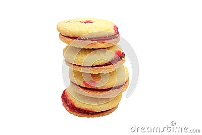 Jam shortbread biscuits Stock Photo