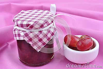jam and some organic fresh fruit Stock Photo