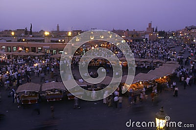 The Jama el Fna square in Marrakech Stock Photo